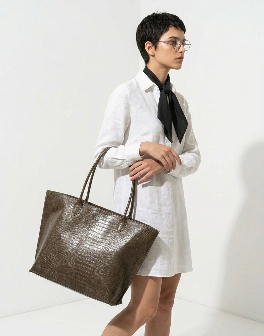 THE TOTE  CROCO BAG